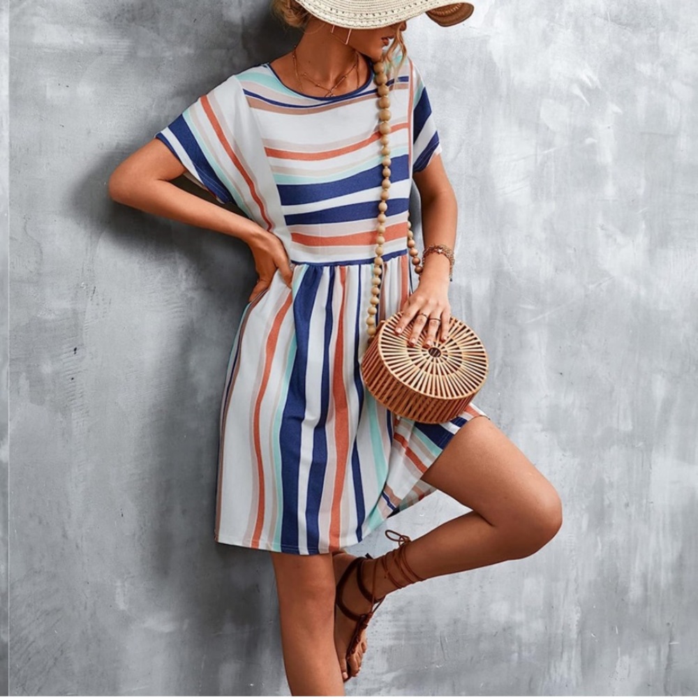 Women’s short striped summer dress